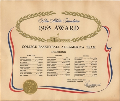 1965 Helms Athletic Foundation All-America Team Award Presented To David Bing